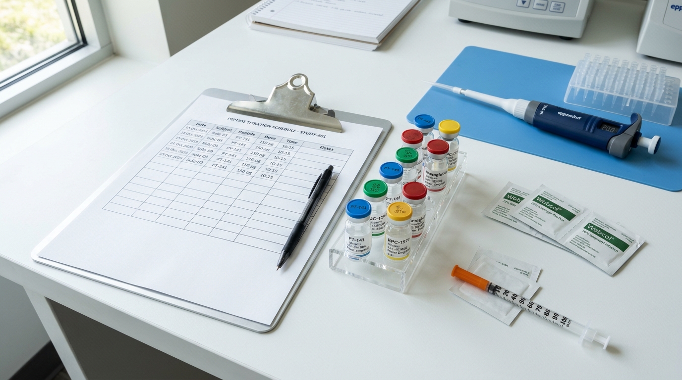 Peptide Calculator laboratory study desk